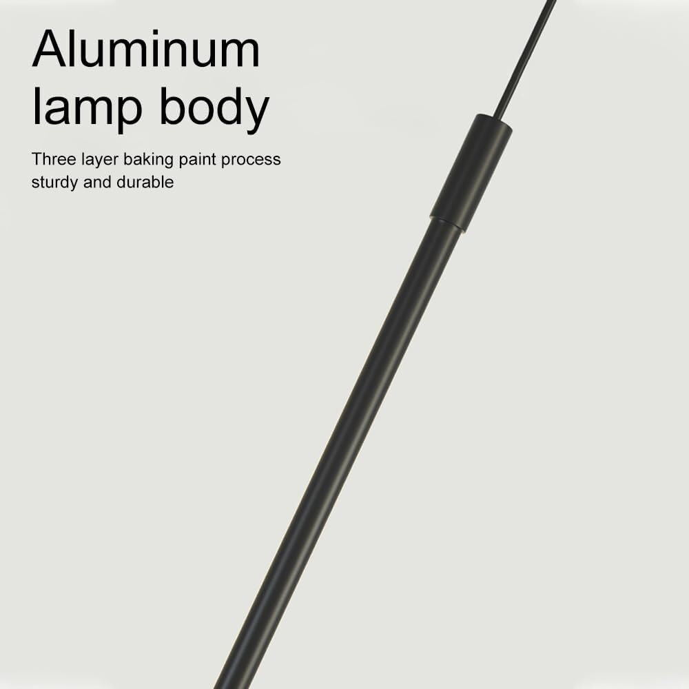 Moderne Linear LED Pendelleuchte Minimalistisch Schwarz Aluminium Hängelampe