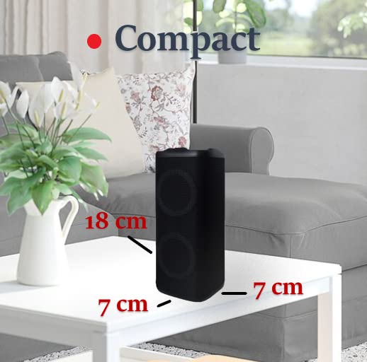 Bluetooth luidspreker 5.0 Dual LED Wireless met RGB LED Lights draagbare luidspreker voor smartphones, tablets / Art Tech Lab, zwart - Afbeelding 6