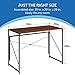 Halter Folding Desk Foldable Computer Table and Metal Frame - No Assembly Modern Office Desk 39" Work, Writing, Study Table - Space Saving Foldable Desk for Bedroom, Home Office - Brown