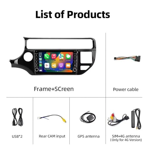 Radio de coche 2 DIN con Android Auto y Bluetooth para Kia Rio 4 K3 7