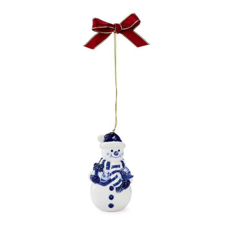 Amazon.com: Spode Blue Italian Snowman Ornament - Festive