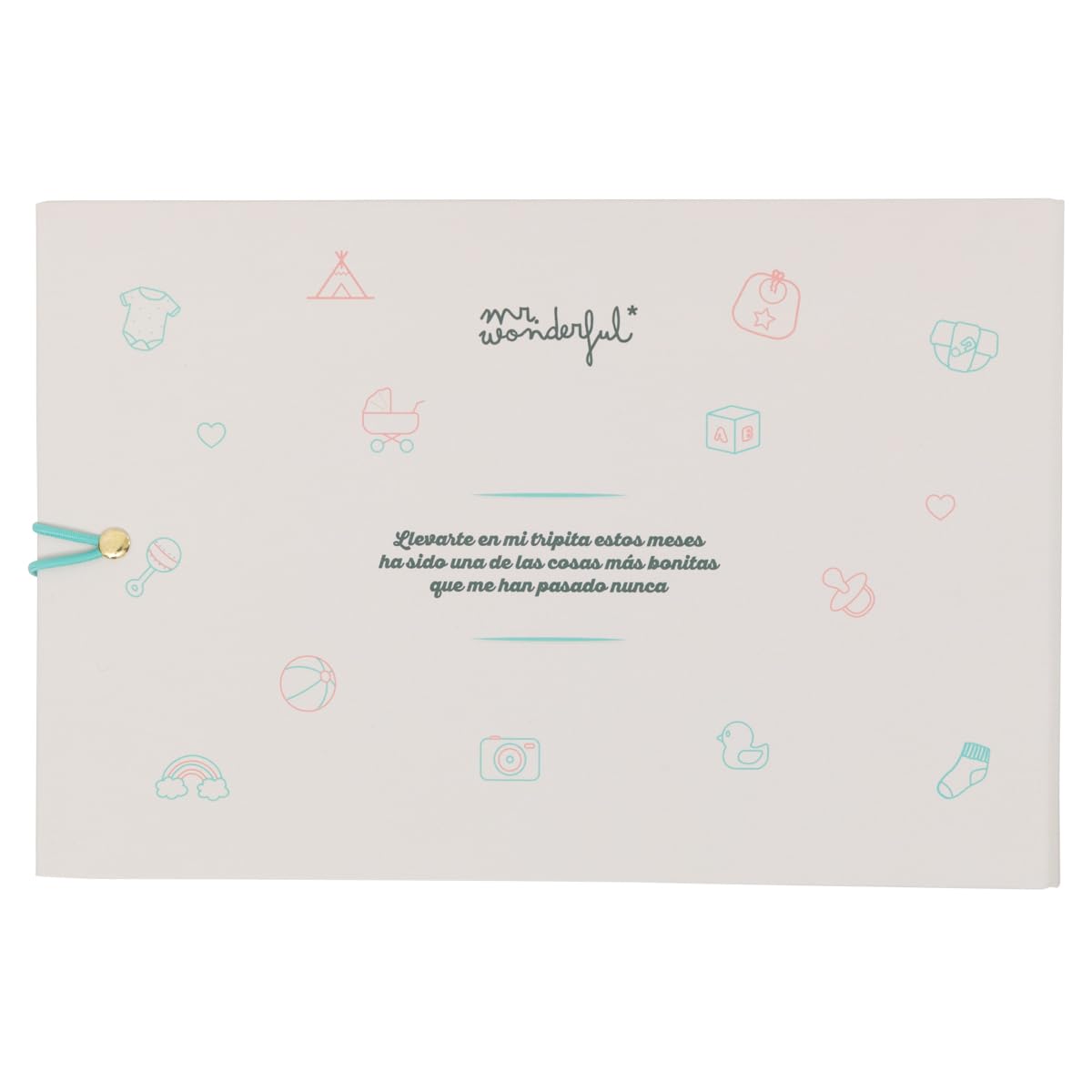 Mr. Wonderful - Álbum de fotos - 9 meses de emociones y latidos de dos corazones - Incluye 64 Páginas y 8 hojas de Pegatinas