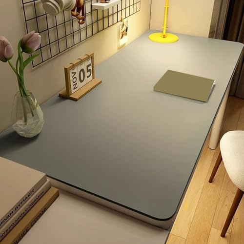 大型 デスクマット レザー グレー ゲーム用パッド マウスパッド 傷防止 大判 1400x700mm 防水 レザー キーボードマット 家庭用 テーブルマット 超薄 ラップトップマット 汚れ防止 長寿命 書きやすい 耐洗い表面 耐久性 事務所机用 オフィスデスクマットの商品画像（Amazon）
