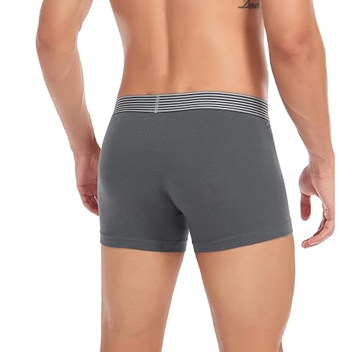 COLORFULLEAF Men's Underwear Cotton Boxer Briefs Trunks Soft Stretch Wide Waistband Underpants3