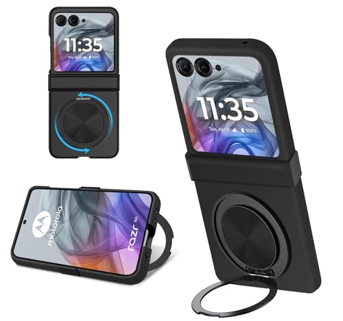 MOTO Razr 50 Ultra �P�[�X �V���R�� MagSafe�Ή� �����O�t�� 360°��]�X�^���h �c�����Ή� �A�W���X�^�u���X�^���h �}�b�g�d�グ �ϏՌ� �X�}�z �P�[�X �O�[�O�� �s�N�Z���J�o�[ �Ռ��z���|�P�b�g���� TPU ���^�y�� �X�g��