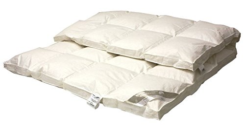 Betten Hofmann Traum Daunen-Kassettenbett 6x6 Karo 200x200 cm, 1440 g canadische Landdaunen, Daunendecke, warme Ganzjahresdecke mit Außensteg, Naturprodukt