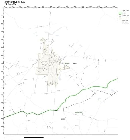 ZIP Code Wall Map of Johnsonville, SC ZIP Code Map Not Laminated