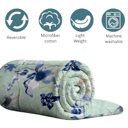 Image of Mafatlal Ultrasonic AC Comforter Blanket, Quilted Microfiber, Lightweight Breathable Hypoallergenic All‑Season Blanket for Bedroom, 120 GSM, 90 x 60 Inches