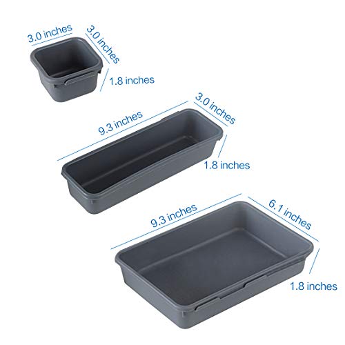 Ohaha 18 Pack Interlocking Desk Drawer Organizer Tray, Contains 6 Large, 6 Medium, 6 Small. Value Collection | Customizable Multi-Purpose Storage | Durable | Easy To Clean | Bpa-Free #TOP2