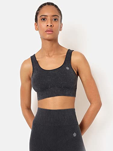 Image of Women's Nylon Lightly Padded Wire Free Sports Sports Bra (CS601384S Black S)