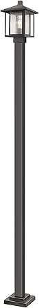 Z-Lite 554PHMS-536P-ORB 1 Light Outdoor Post Mounted Fixture, Oil Rubbed Bronze