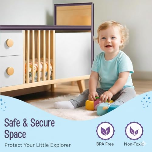 Image of Safe-O-Kid Baby Safety 5 Meter (16.4 feet) Edge Guard with 3 M Tape, Edge and Corner Protectors, BPA Free, Non-Toxic, Impact Cushion for Tables, Desks, and Furniture (Brown)