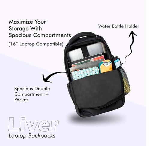 Image of Emmi Liver Laptop Backpack 25 L | Weekend Travel Bag For Men and Women | Carry On Bag For College and School Students | Water Repellent | 18 Months Warranty