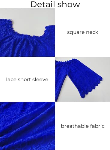 Image of MIHOLL Women's Lace Off Shoulder Tops Casual Loose Blouse Shirts