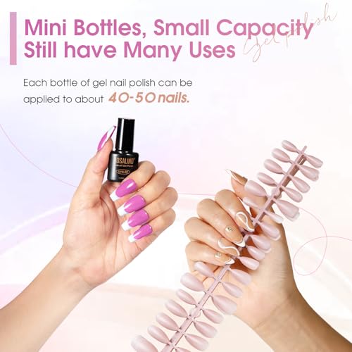 ROSALIND Esmaltes Semipermanentes Para Uñas, 18 Piezas Rosa Nude Blanco Rojo Violeta Marrón Colores Esmaltes Semipermanente, UV LED Pintauñas Semipermanentes Nail Art Manicure Regalo - imagen 3