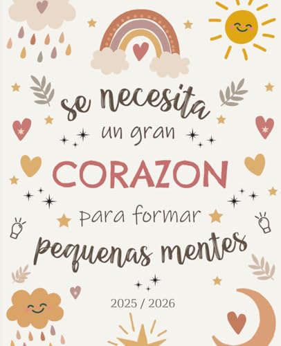 Agenda Profesora 2025 2026: Regalo para maestra de infantil | planificador semanal y mensual | formato grande