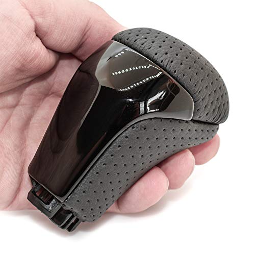 Shiftin Piano Black Leather Replacement Gear Shift Knob Shifter Accessory For Toyota Highlander Tacoma 2014-2021 (Punched Black Leather / Piano Black) #TOP6
