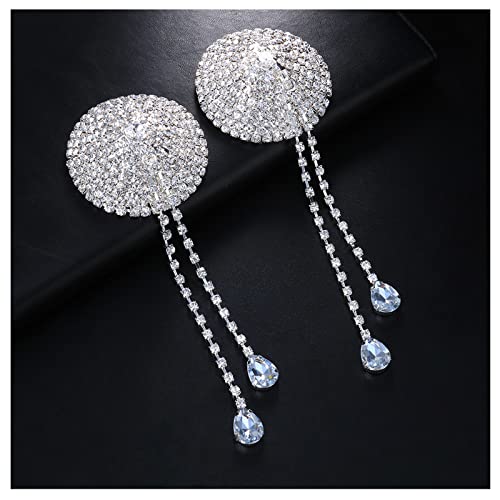 Rhinestone Tassel Nipple Pasties Body Chain Rhinestone Nipple Cover Sticker Crystal Chest Nipple Stickers for Women3