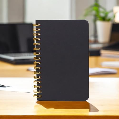 Image of INNAXA Pocket Notebook with a Black cover For Writing Personal,Office Use Pocket-size Notebook Blank 120 Pages (Black, Pack of 6)