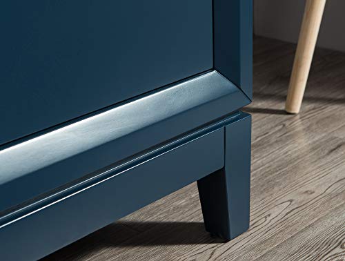 Water Creation | 72\" Double Sink Vanity in Monarch Blue | Transitional Freestanding Hardwood Bathroom Vanity with Sinks and Cabinet, Carrara Marble Counter Top, and Gold Handles | Elizabeth Collection - Thumbnail 7