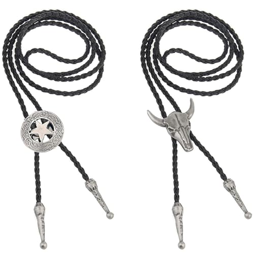 2 Stück Bolo Tie, Cowboy, Cowboy Kostüm Herren, Cowboy Weste Herren, Western Outfit Herren, Cowboy Hemd Herren, Cowboy Weste, Cowboy Outfit Herren,...