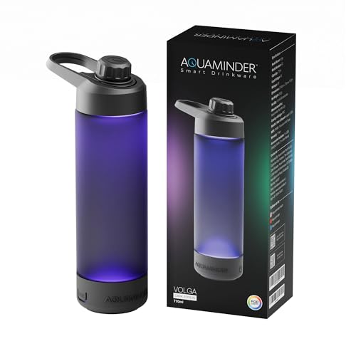 Aquaminder Smart Water Bottle Glows & Beeps to Remind You to Drink More 770 ml Chug Cap Bottle For Adults and Kids Perfect for Gift, Travel, Gym, Yoga