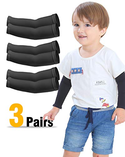 Newbyinn Arm Sleeves for Kids 3 Pairs/ 4 Pairs, UV Protection Sun Sleeves