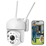 Überwachungskamera Aussen, 2K 3MP Wlan Outdoor Kamera Überwachung 360° Überwachungskameras Innen IP66 Außenkamera Aussenkamera Videoüberwachung Außen Camera mit 2-Wege-Audio Nachtsicht in Farbe Sirene