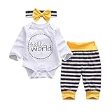 Material: Aus Baumwollmischung ist dieses Babykleidung Set atmungsaktiv, bietet Ihrem Mädchen ein weiches und angenehmes Gefühl im Frühling oder Sommer.