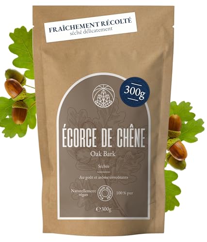 Écorce de Chêne Monte Nativo (300g) – Tisane d’écorce de chêne délicatement séchée – Tisane en vrac 100% naturelle et sans additifs – Plantes aromatiques pour des infusions savoureuses