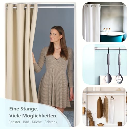 Teleskopstange ohne Bohren, Duschvorhangstange Klemmstange Spannstange Duschstange Kleiderstange ausziehbar (gold - glänzend 55-90 cm)