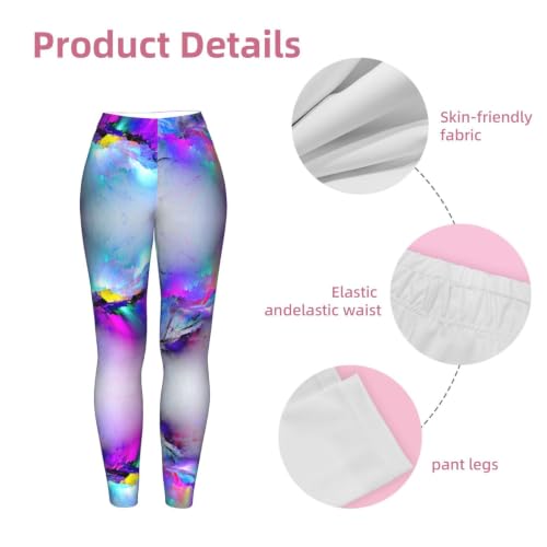 Leggings de compresión para mujer con estampado premium de luces boreales y suavidad 6