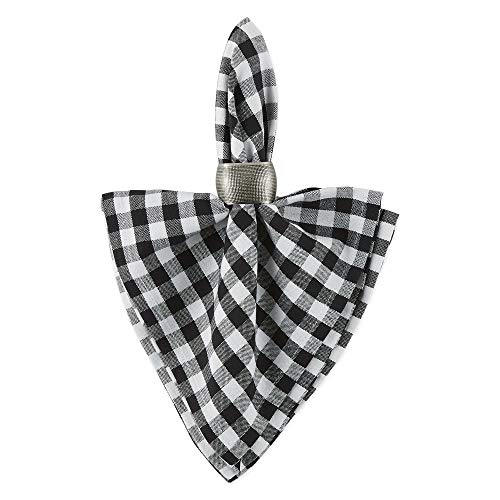 DII Cotton Napkin Set Machine Washable Everyday Basic, 20x20, Black & White Gingham, 4 Count - Image 3