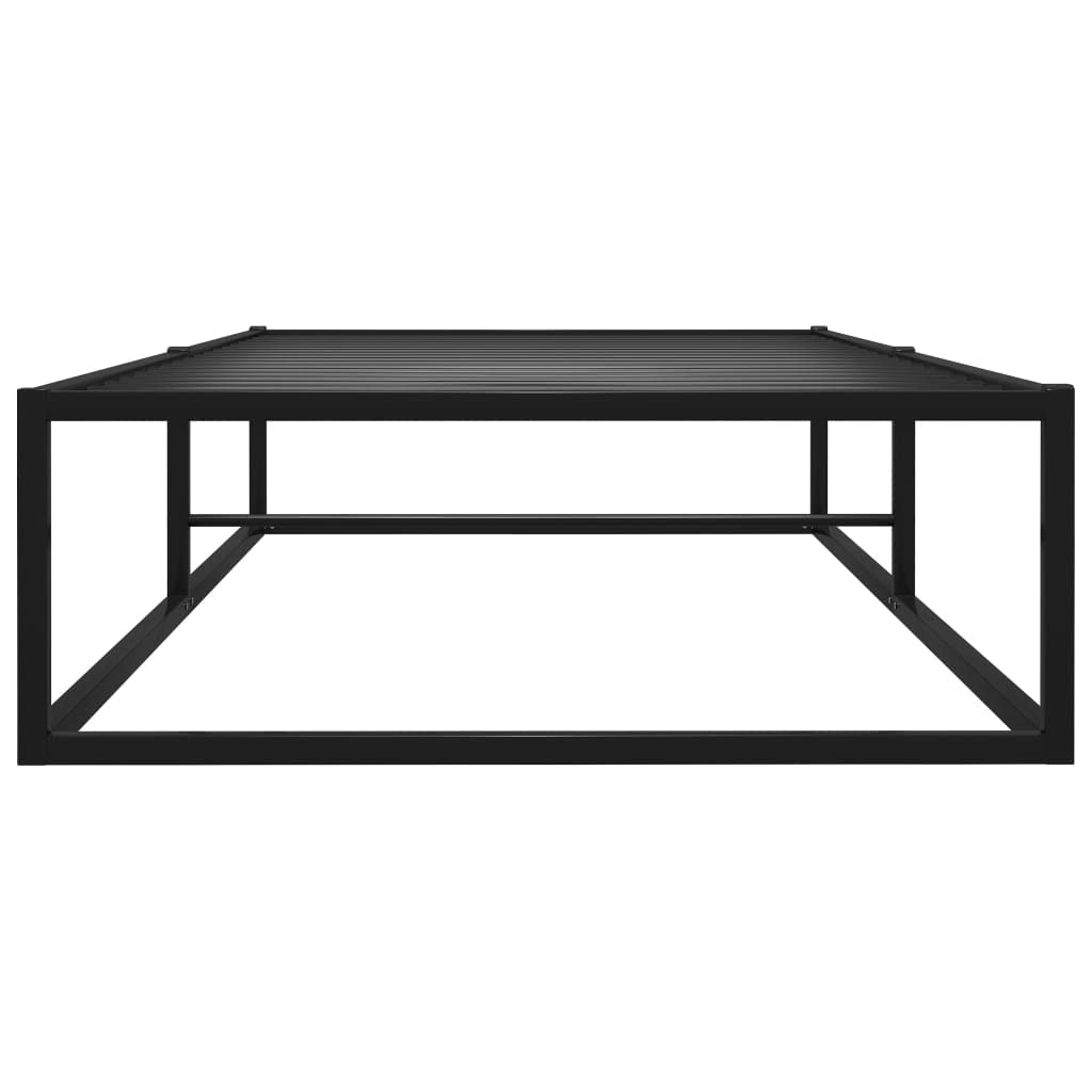 Black Metal Bed Frame 105x205 cm with Slats | Durable steel platform design provides strong support for bedrooms and guest rooms without a box spring.