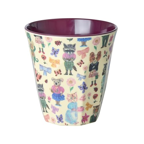 Rice Mittelgroße Melamin Becher Kinderbecher - Bordeaux - Nathalie Lété Print