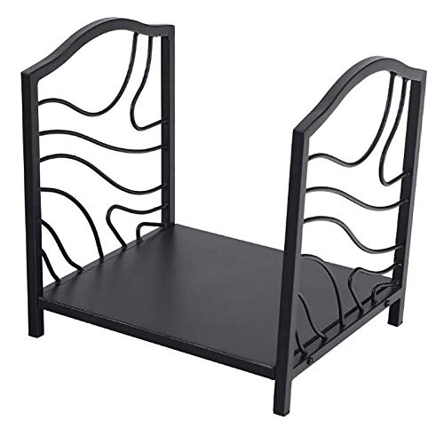 Porte-bûches d'intérieur et extérieur avec support de rangement en métal ondulé