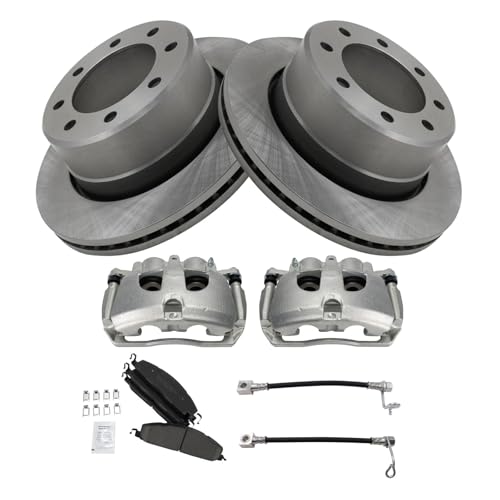 Image of TRQ Rear Brake Pad & Rotor Kit Ceramic Compatible with 2014-2014 Ram 2500