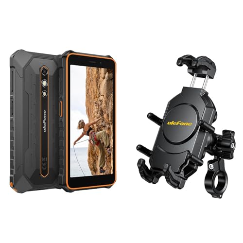 Ulefone RugKing 2 Pro Rugged Phone & Bike Mount, 8(4+4) GB+128GB Octa-Core, 4500mAh, Waterproof Phone, 5.45" HD+ Corning Gorilla Screen, 13MP+5MP Camera, Dock Charging, Al Assistant(Gemini), Orange