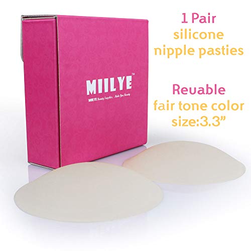 Reusable Silicone Nipple Covers for Women + Disposable Fabric Breast Petal Pasties, MIILYE Prevent Wardrobe Malfunctions Solution, Confident to Go Braless (Style 1) - Thumbnail 3
