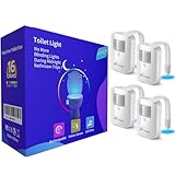 4 Pack Rechargeable Toilet Bowl Lights, 16 Color Motion Detection Sensor LED Night Light for Bathroom Decorating, Cool Fun Gifts for Funny Christmas Xmas Holiday Stocking Stuffers