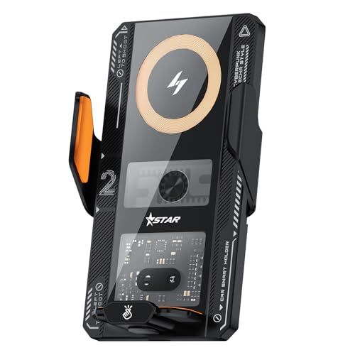 Chargeur de Voiture sans Fil, 66 W, Charge Rapide, Support à Induction électrique Silencieux, Support à Clip pour Grille d'aération, Navigation Automobile,...
