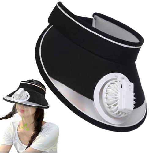 Visor Hats for Women Sun Visor Cap with Fan 3 Speeds Sun Hat USB Rechargeable Cap with Fan Cooling Hats for Women Large Area Protection