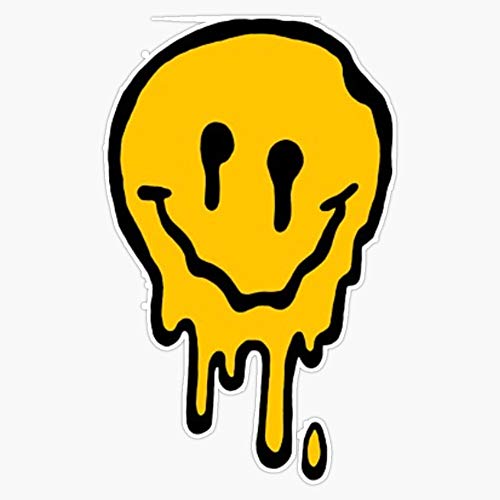 Drippy Smiley Face Vinyl Waterproof Sticker Decal Car Laptop Wall Window Bumper Sticker 5" #TOP4