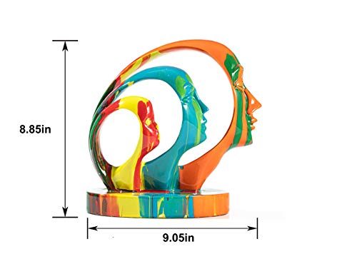 Xita8 Coffee Table Decor Statues And Sculptures, Modern Abstract Art Statue Decorations For Living Room, Colorful Unique Home Decorations(Face) #TOP6