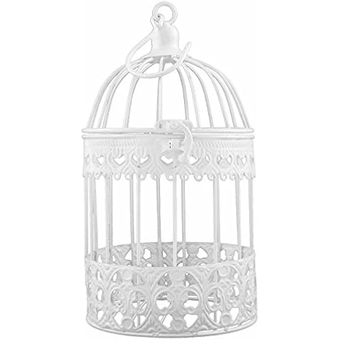 Decorative metal bird cage, white, 26 x 14 cm, P-011 Cover