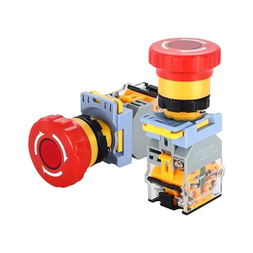 Interrupteur d'arrêt d'urgence de 22mm avec lumière rouge AC 220V/380V autobloquant