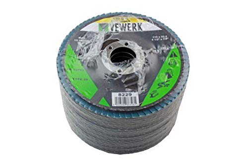 Disque à lamelles grain 120 zirconium 115mm meulage inox et acier lot de 10 pièces