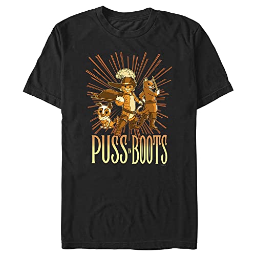 Men's Puss in Boots: The Last Wish Character Poster T-Shirt - Black - 2X Large
