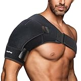 Suptrust Schulterbandage für Damen und Herren: Schulterschmerzlinderung, Rotatorenmanschette, verstellbare Passform, Linderung bei Verletzungen und Sehnenentzündungen, Schwarz, Größe S/M