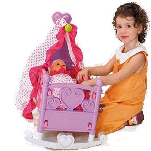 Bakaji Lettino per Bambole a Baldacchino Letto per...